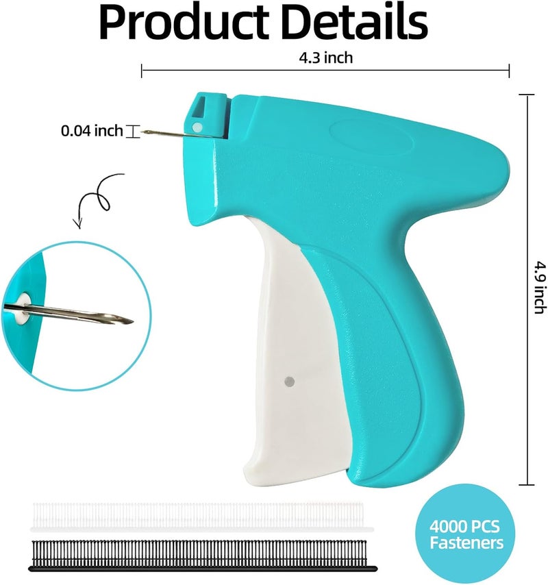 HZOTO Mini Stitch Gun for Clothes, Tagging Gun & Easy Stitch Hemming Gun for Clothing, Quick Cloth Fixer Tool Kit with 2 Needles, 1500 Black & 1500 White Plastics Fasteners - Image 5